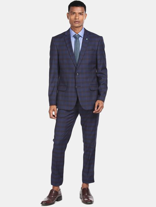 blue checkered single breasted suit - 17760831 - Very Small Image - 1