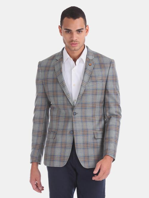 grey checkered formal blazer - 17761070 - Very Small Image - 1