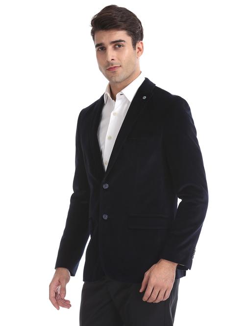 dark blue solid formal blazer - 17761131 - Very Small Image - 1