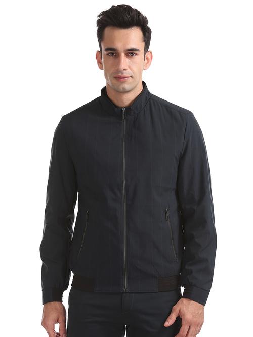 navy blue checkered casual jacket - 17761245 - Very Small Image - 1