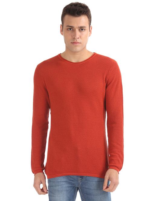 orange solid pullover - 17761348 - Very Small Image - 1