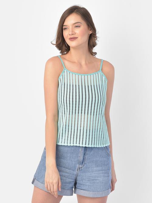 cami neck mesh top - 17761730 - Very Small Image - 1