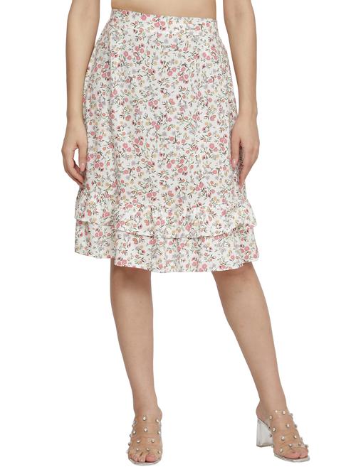 floral print a-line skirt - 17762082 - Very Small Image - 1
