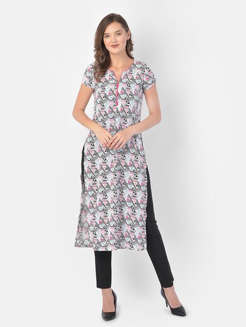 printed straight kurta - 17762155 - Very Small Image - 1