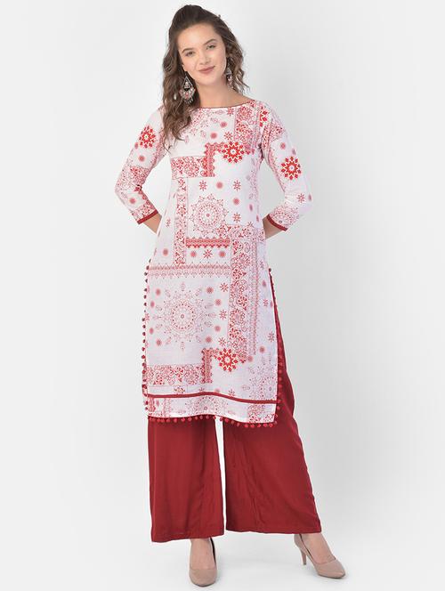 printed straight kurta - 17762167 - Very Small Image - 1
