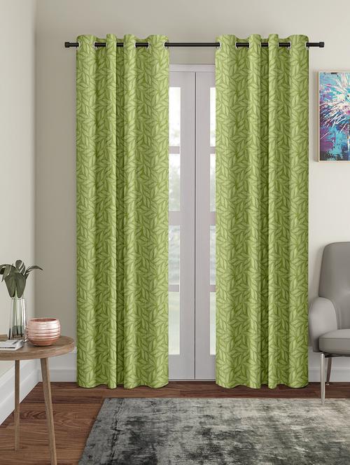 cortina heavy polyester long emboss eyelet window curtains (door 4 x 5 feet, pack of 2 - 17763069 - Very Small Image - 1