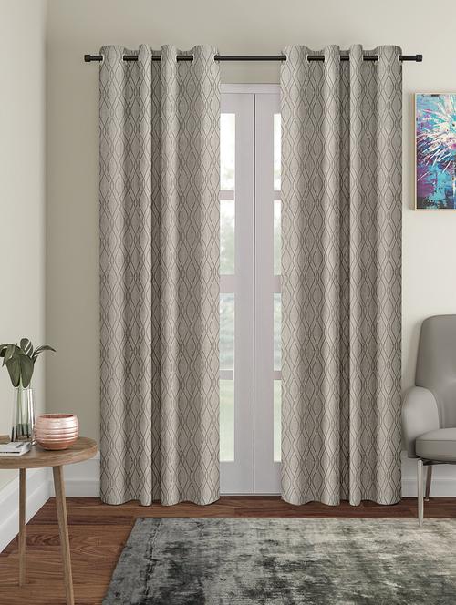 cortina heavy polyester long emboss eyelet window curtains (door 4 x 5 feet, pack of 2 - 17763075 - Very Small Image - 1