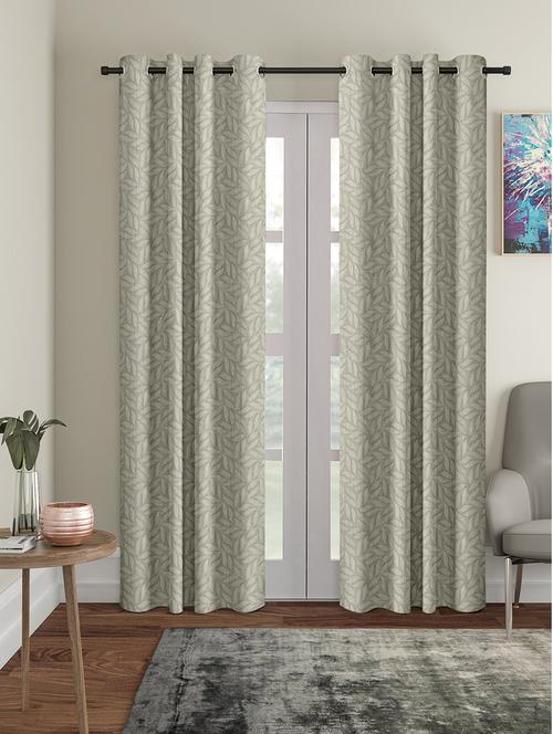cortina heavy polyester long emboss eyelet long door curtains (door 4 x 9 feet, pack of 2 - 17763083 - Very Small Image - 1
