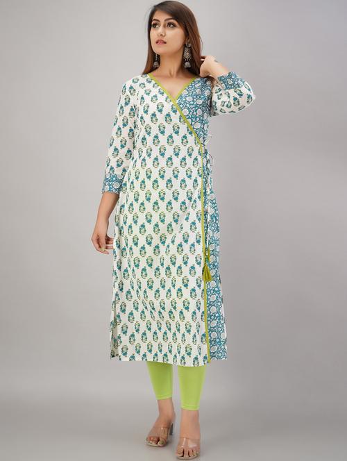 floral angrakha kurta - 17763888 - Very Small Image - 1