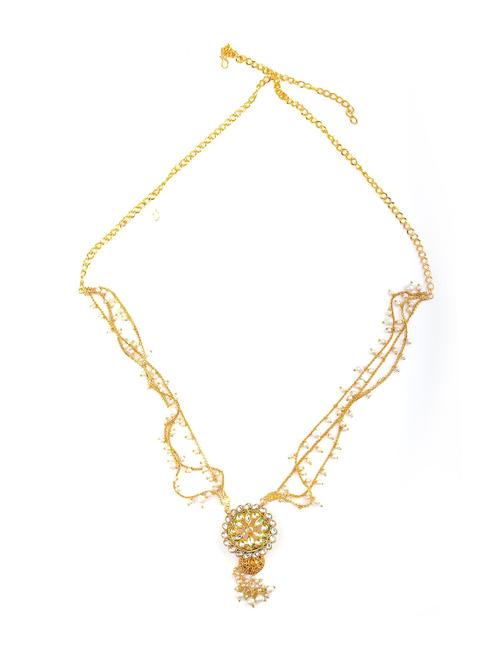gold metal long necklace - 17763979 - Very Small Image - 1