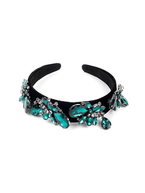 odette sea green crystal studded hair band - 17764070 - Very Small Image - 1