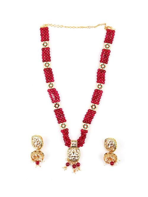 red colored metal long necklace - 17764125 - Very Small Image - 1