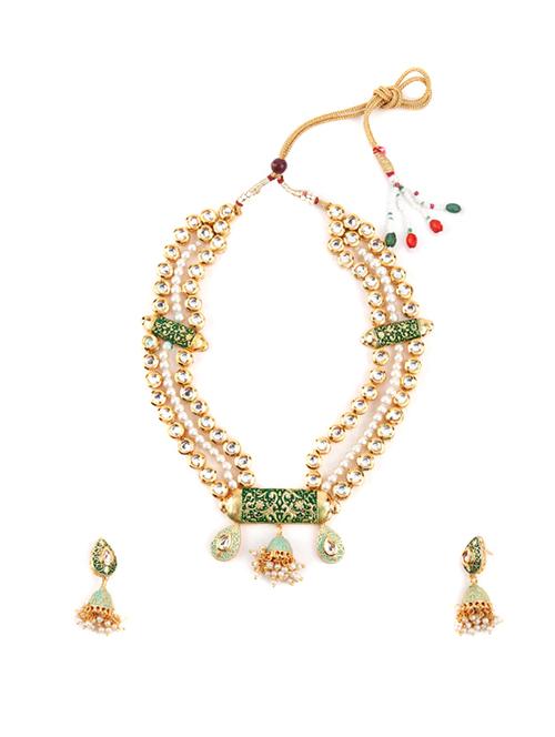 green metal long necklace - 17764146 - Very Small Image - 1