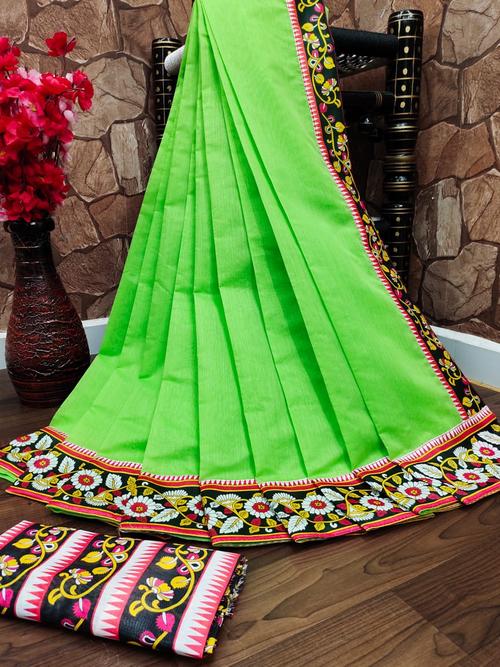 sarees :- chanderi cotton sarees blouse - 17764815 - Very Small Image - 1