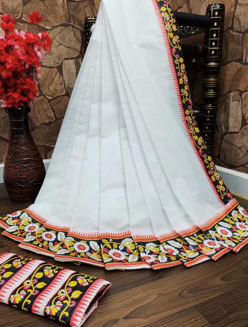 sarees :- chanderi cotton sarees blouse - 17764817 - Very Small Image - 1