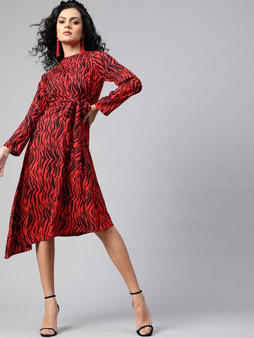 tie front animal a-line dress - 17764900 - Very Small Image - 1