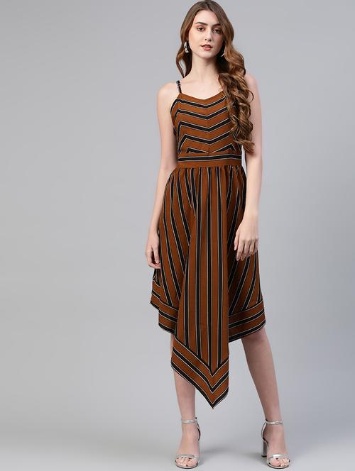 cami neck striped asymmetric dress - 17764922 - Very Small Image - 1