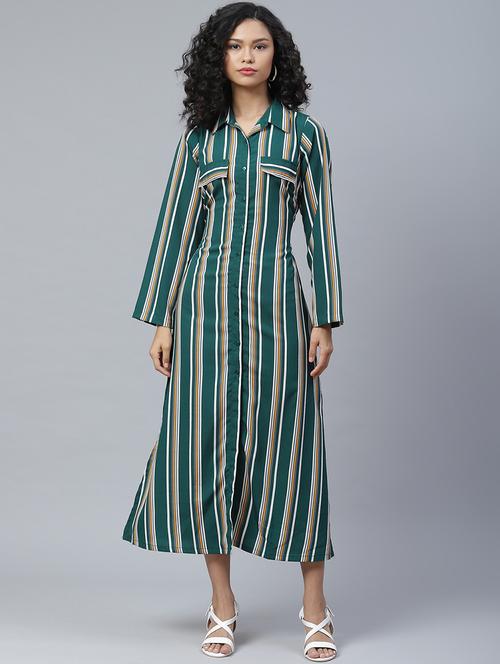 tie back striped shirt dress - 17764946 - Very Small Image - 1