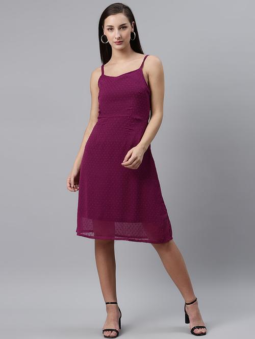 cami neck dobby a-line dress - 17764952 - Very Small Image - 1