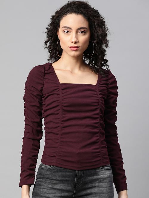 mandarin neck solid top - 17765032 - Very Small Image - 1