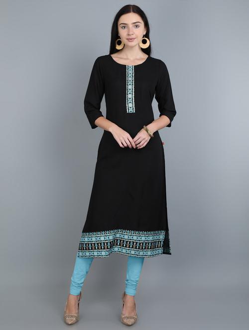 foil printed straight kurta - 17765212 - Very Small Image - 1
