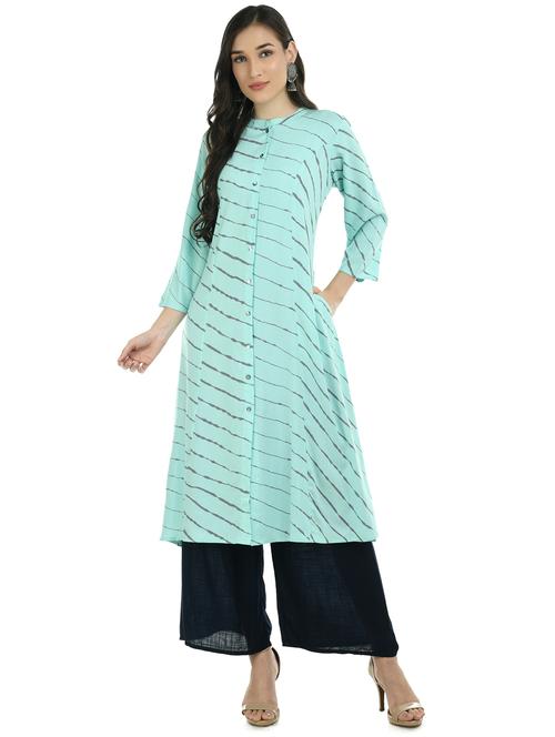 leheriya printed a-line kurta - 17765410 - Very Small Image - 1