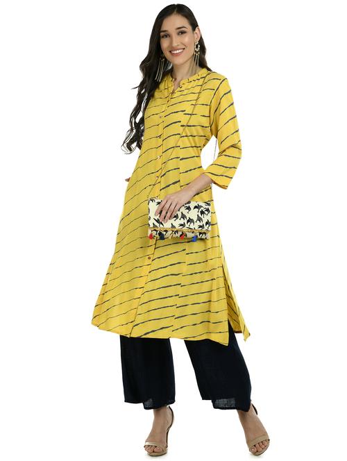leheriya printed a-line kurta - 17765434 - Very Small Image - 1