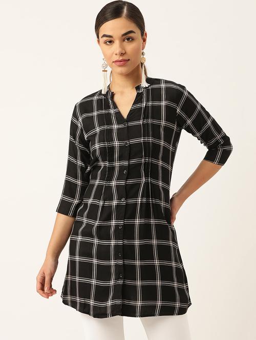 tie back checkered tunic - 17765756 - Very Small Image - 1