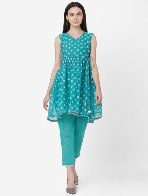 printed flared kurta pant set - 17765784 - Very Small Image - 1