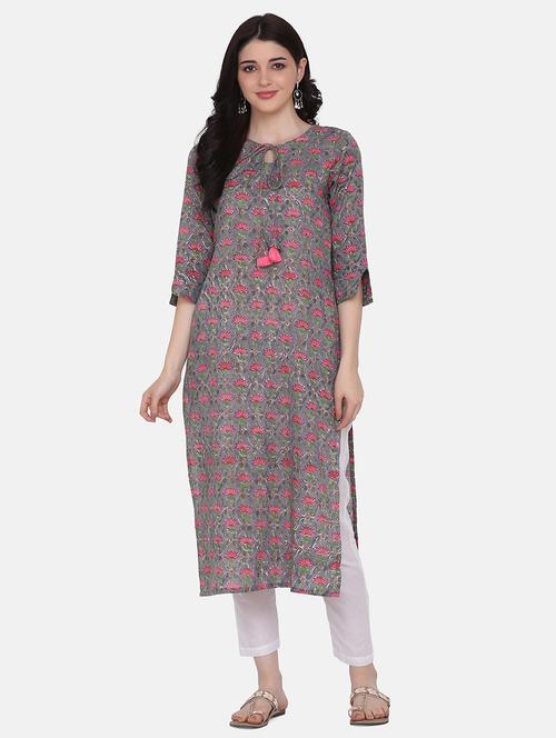 floral printed kurta pant set - 17765785 - Very Small Image - 1