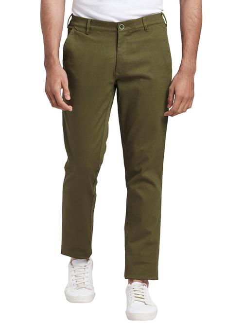 green textured flat front casual trouser - 17765852 - Very Small Image - 1