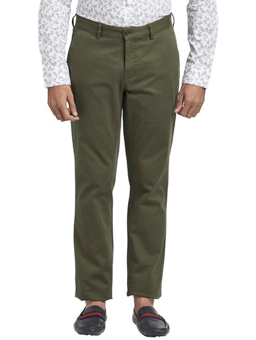 green solid flat front formal trouser - 17765869 - Very Small Image - 1