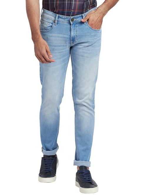 blue light washed denim jeans - 17765930 - Very Small Image - 1
