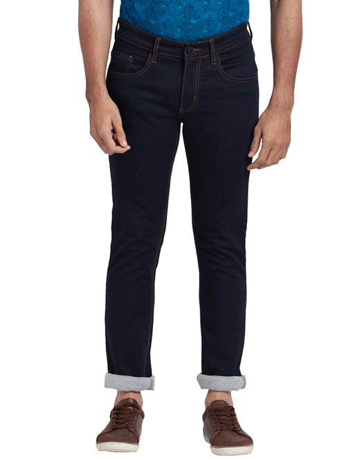 navy blue plain denim jeans - 17765948 - Very Small Image - 1