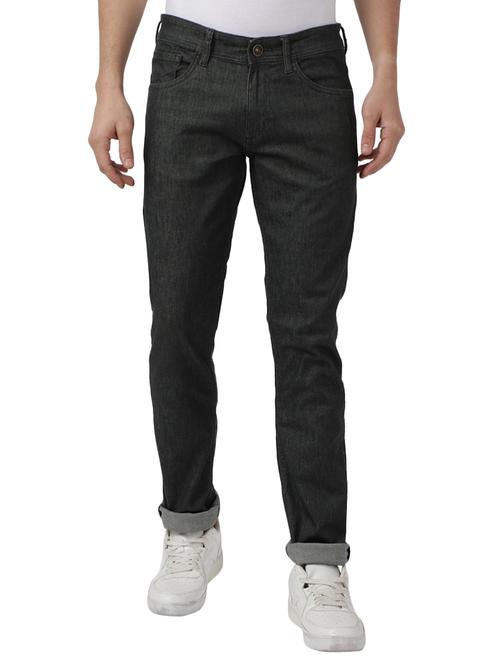 olive green plain denim jeans - 17765963 - Very Small Image - 1