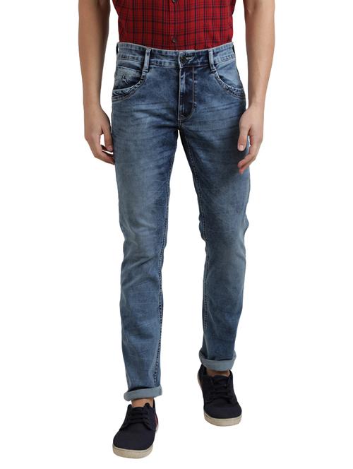 blue light washed denim jeans - 17766098 - Very Small Image - 1