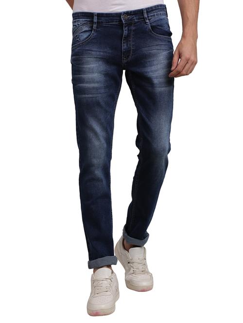 dark blue light washed denim jeans - 17766100 - Very Small Image - 1
