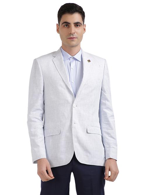 white checkered single breasted casual blazer - 17766155 - Very Small Image - 1