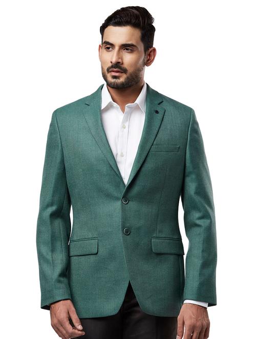 green self design single breasted formal blazer - 17766204 - Very Small Image - 1
