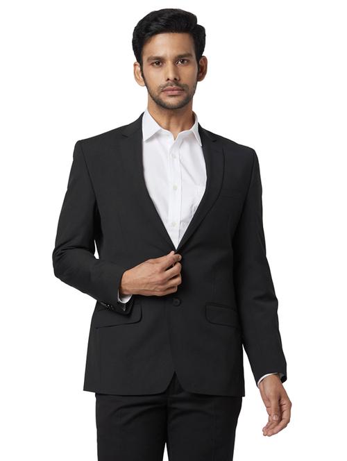 black solid single breasted formal blazer - 17766240 - Very Small Image - 1