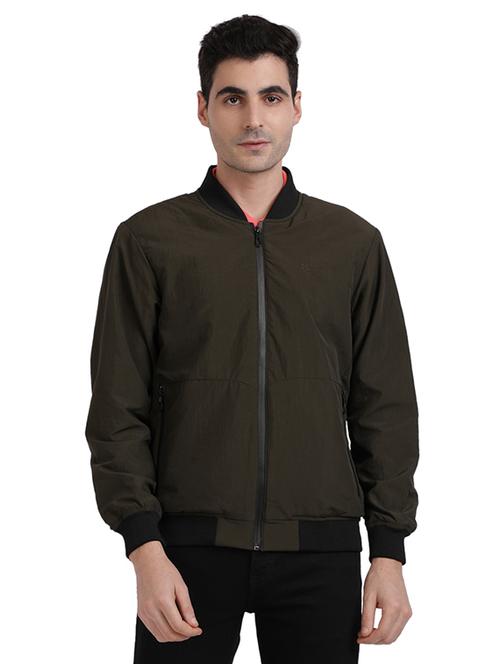 olive green solid bomber jacket - 17766318 - Very Small Image - 1