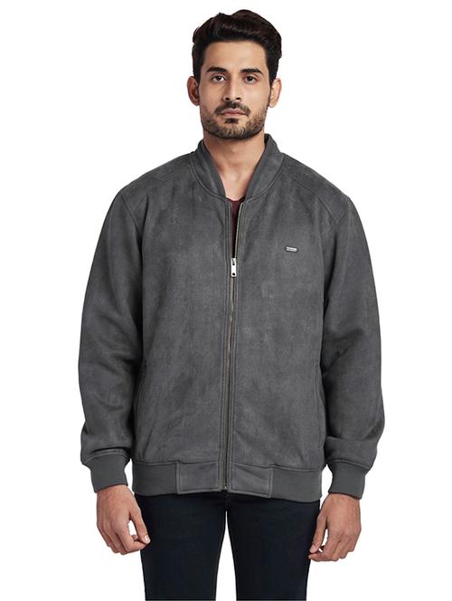 grey self design casual jacket - 17766324 - Very Small Image - 1