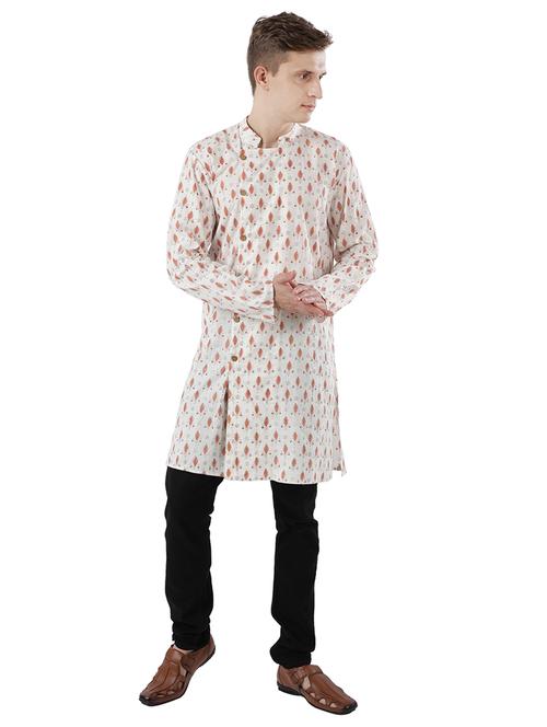 off white printed kurta - 17766529 - Very Small Image - 1