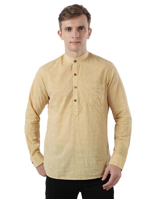 yellow printed short kurta - 17766537 - Very Small Image - 1
