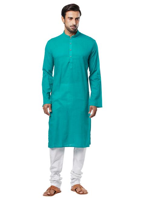 green solid long kurta - 17766556 - Very Small Image - 1