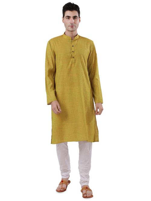 yellow checkered long kurta - 17766609 - Very Small Image - 1