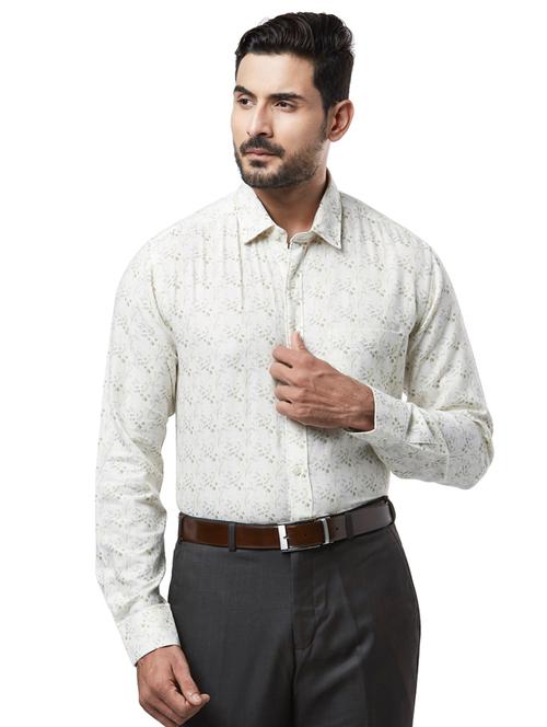 white printed formal shirt - 17766686 - Very Small Image - 1