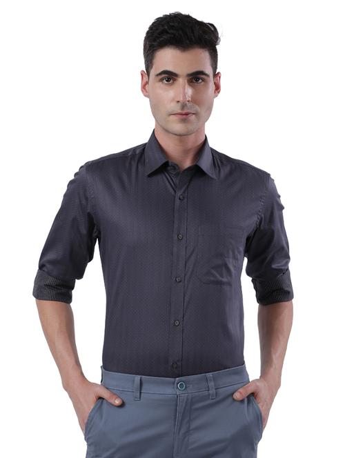 grey printed formal shirt - 17766731 - Very Small Image - 1