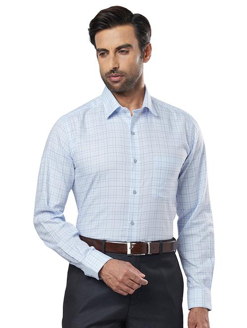 light blue checkered formal shirt - 17766733 - Very Small Image - 1