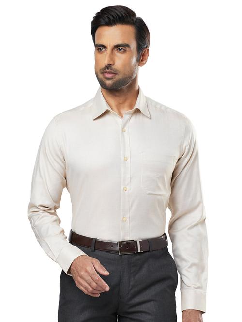 beige self design formal shirt - 17766740 - Very Small Image - 1